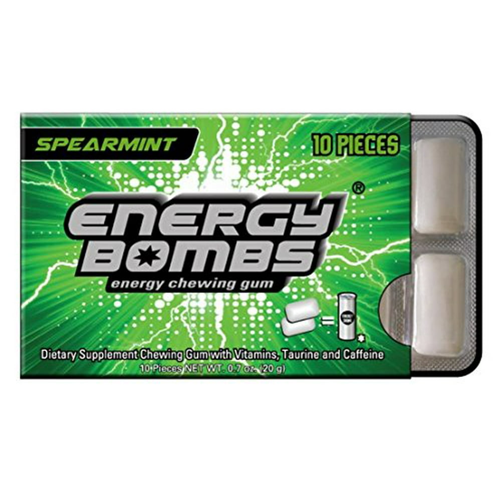 Energy Bombs Vitamins & Energy Chewing Gum 12 Packs of 10 Pieces
