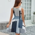 thumbnail image 6 of Geometric Modern Art Blue Gray Black White Dress Fashion Beach Long Dresses Female Party Printed Sundress, 6 of 7