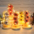 thumbnail image 2 of 3 ramo de flores secas de girasol, lámpara de cristal con forma de sésamo, luz LED de noche con forma de flor eterna, regalo de vacaciones, 2 of 6
