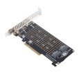 thumbnail image 2 of Tarjeta adaptadora NVME a PCIE X8 Tarjeta de expansión dual de 32 Gbps Lector de disco duro Accesorios para computadora, 2 of 5