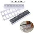 thumbnail image 5 of (2 veces al día) Organizador de pastillas semanal - 7 días - mañana y noche - organizador de pastillas para medicamentos y vitaminas, apertura a presión - Blanco y negro, 5 of 5