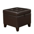 thumbnail image 3 of Homebeez Faux Leather Square Storage Ottoman with Wood Legs for Living Room Coffee Table, Brown, 3 of 5