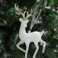 thumbnail image 5 of AuroraX Minimalist Christmas Decoration Cute Plastic Hanging Beige Keepsake Ornaments 3.3" 2025 Glitter Decorative Deer for Xmas Gifts,Indoor,Christma Tree Decor, 5 of 8