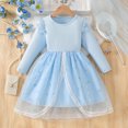 thumbnail image 2 of Girls' Dresses Size 10-12 Fashion Embroidery Long Sleeve A Line Dress Cute Crewneck Princess Dresses Size 3-10, 2 of 7
