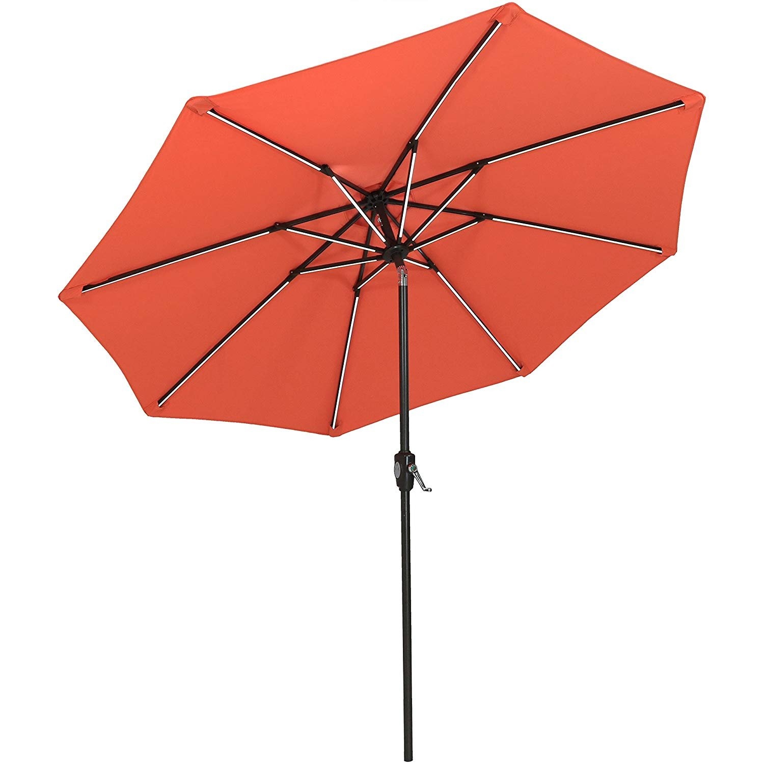 9ft Outdoor Patio Umbrella With Push Button Tilt And Crank For Garden