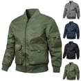 thumbnail image 4 of Men's Bomber Jacket Casual Fall Winter Lightweight Flight Jacket Full Zip Windbreaker Coats Outwear with Pocket, 4 of 4