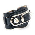 thumbnail image 4 of Balenciaga Black Shiny Calfskin Leather Studs Buckle Bracelet 390642, 4 of 4