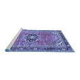 thumbnail image 2 of Ahgly Company Machine Washable Indoor Square Persian Blue Traditional Area Rugs, 3' Square, 2 of 4