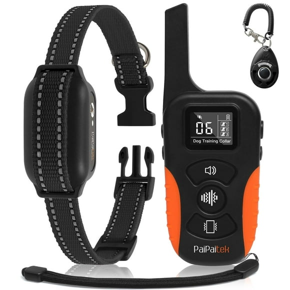 PaiPaitek No Shock Dog Training Collar with Remote 3300ft Range, Strong Vibrating Dog Collar Beep and Vibrate Only, Waterproof & Rechargeable Vibration Collar for Small Medium Lar