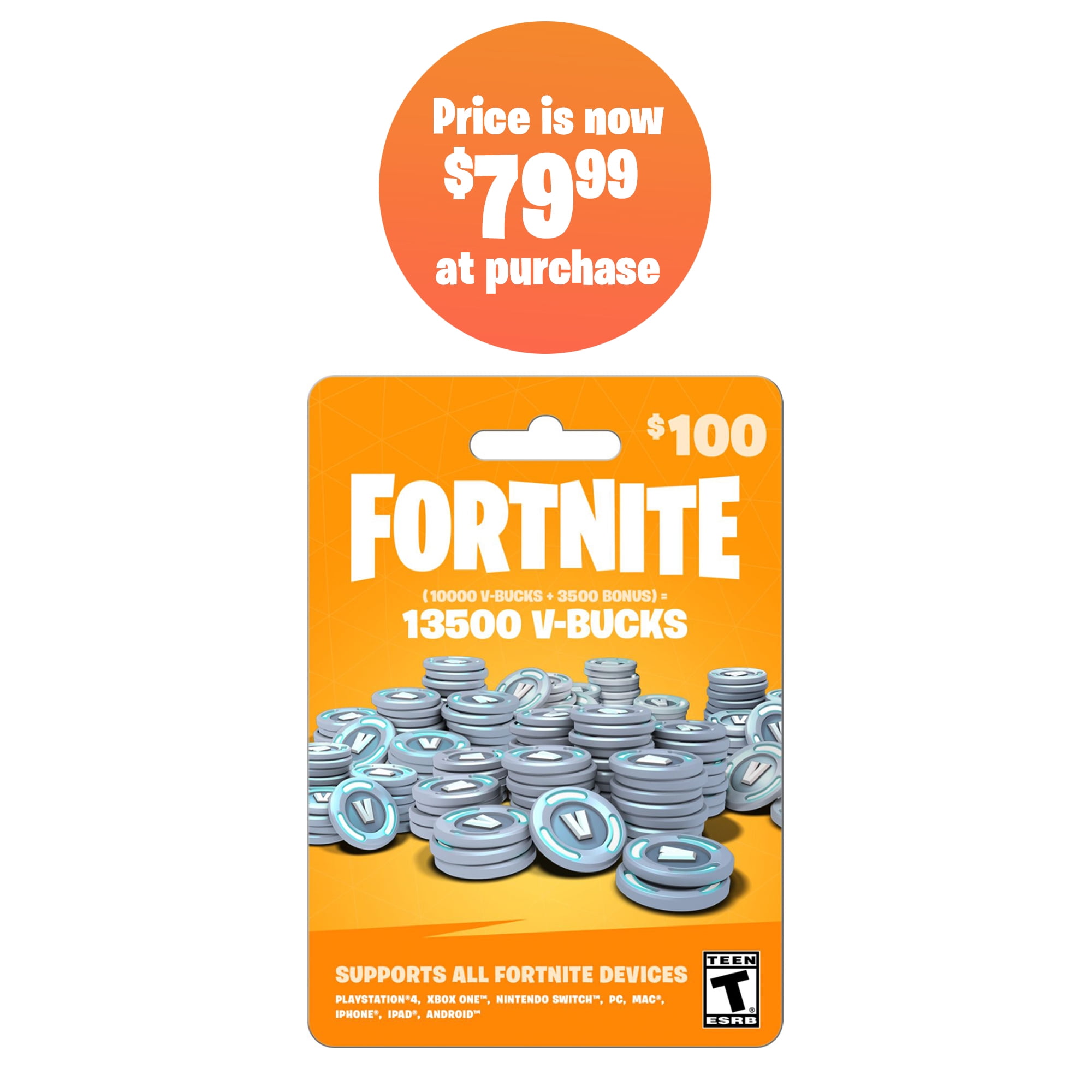 Fortnite 100 00 In Game Currency Gift Card 13 500 V Bucks All Devices Gearbox 799366891376 Walmart Com Walmart Com - fortnite children aged 4 14 spend more on fortnite and roblox than candy