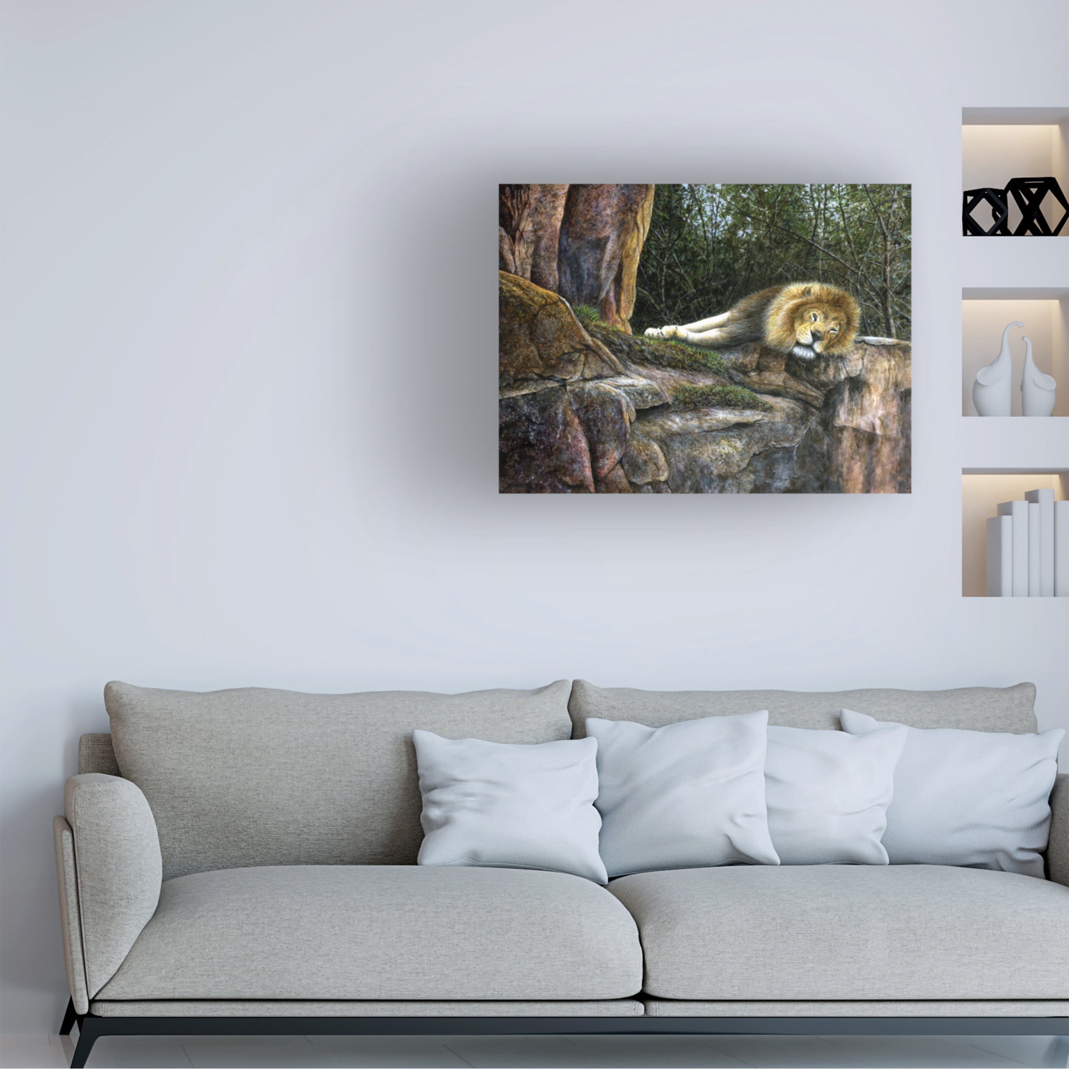Canvas Wall Art - John Morrow 'In the Jungle' Wall Art for Living Room, Bedroom, or Office Décor by Trademark Fine Art - 32 x 32 Inches