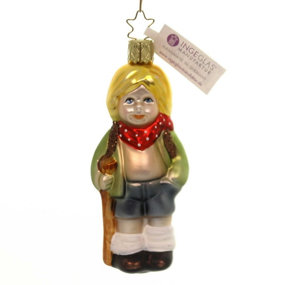 Inge Glas Wanderer Ornament Glass Christmas Backpack Travel 10061S018