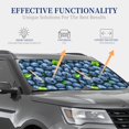 thumbnail image 4 of Wukai Fresh Blueberries Print Windshield Sun Shade, Car Front Window Shades Sunshade Cover Sun Visor Shield Block Automotive Interior Protector Blocks UV Rays-Small, 4 of 6