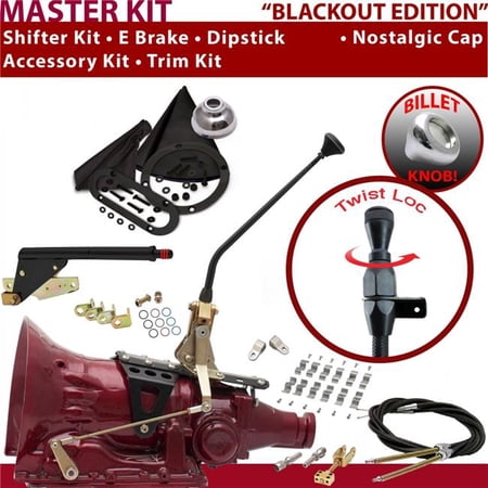 American Shifter FMX Shifter Kit Black 12 in. E Brake Cable Clamp Clevis Trim Kit Dipstick for F0A37