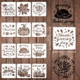 thumbnail image 2 of 12 Pcs Fall Thanksgiving Stencils Drawing Painting Templates Sets 11.8x11.8inch Plastic Drawing Painting Stencils Scale Template Sets for Farmhouse Thanksgiving Fall Decoration, 2 of 7