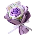 thumbnail image 2 of Weaving Roses Knitted Floral Bouquet Mini Weave Artificial Flower Bouquet Crochet Flowers Knitted Flowers Artificial Flowers Mother's Day Gifts Crochet Roses Purple 6.7 Inch (1Pcs), 2 of 6