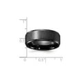 thumbnail image 3 of Gem & Harmony Mens Titanium Black Polished Laser-cut Band Ring (8mm) for Men, 3 of 6