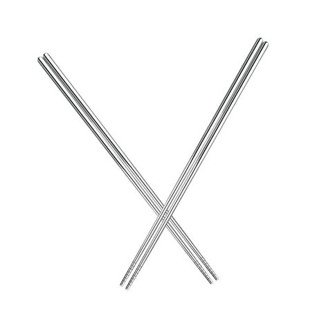 Milisten 2 Pairs Square Shape Chopsticks for Japanese Cooking and Hot Pot in Stainless Steel
