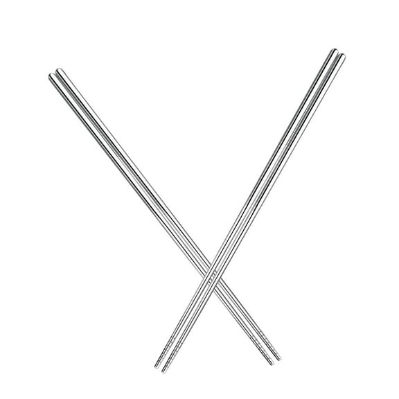 Milisten 2 Pairs Square Shape Chopsticks for Japanese Cooking and Hot Pot in Stainless Steel