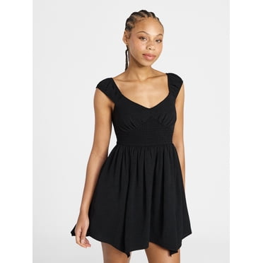 No Boundaries Smocked Waist Mini Dress, Women's XXS-XXL