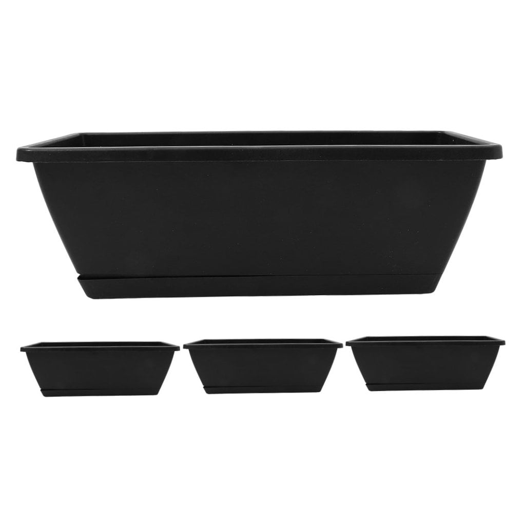 FOMIYES 4Pcs Dark Grey Window Box Planter for Indoor and Outdoor Garden Use