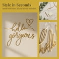 thumbnail image 6 of Hello Gorgeous Gold Metal Wall Art Decor - Elegant Gold Bedroom Decor, Minimalist Wall Art for Bathroom, Living Room, Office & Dining Room, Aesthetic Wall Decor for Teen Girl Room Decoration(Gold), 6 of 7