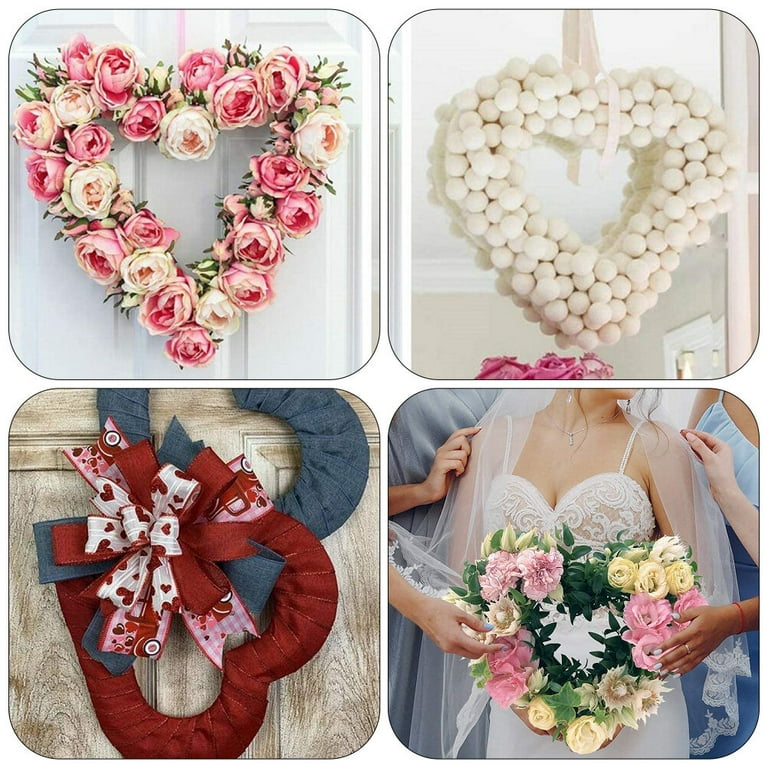 Floral Christmas Wreath Frames Wire Rings For Wreath Making Heart