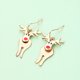 thumbnail image 4 of Pendientes navideños para mujer, pendientes colgantes de reno, pendientes con lazo, calcetines rojos, conjunto de pendientes HO HOStud JAMW Sencillez, 4 of 5