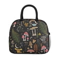 thumbnail image 2 of Insulated Lunch Tote for Women - Vintage Mushroom Design, Waterproof & Thermal Reusable Lunch Bag, Leakproof Office Lunch Box for Work, Commuters & Students (Boho Mushroom), 2 of 5