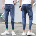 thumbnail image 3 of Pantalones vaqueros para hombre elásticos de color azul claro, pantalones vaqueros para hombre, pantalones elásticos, ajustados, ajustados, ajustados, estilo coreano, tendencia 2024, 3 of 5