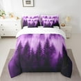 thumbnail image 2 of Manfei Purple Smoky Jungle Bedding Comforter Set 7-Piece, Botanical Pine Tree King Bedding Sets, Nature Plant Bed Sheets, Microfiber Bedroom Decor, 2 of 8