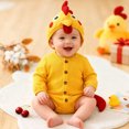 thumbnail image 2 of CUZIBR Halloween Boy Girl Chick Onesie With Hood Animal Romper Bodysuit Crew Neck Long Sleeve Lovely Cosplay Party Clothes,Yellow,3-6 Months, 2 of 9