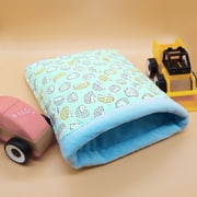 Hedgehog Cuddle Snuggle Sack Sleeping Bag Pouch for Small Animal Beds ( Blue )