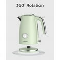 thumbnail image 3 of LONGDEEM Electric Tea Kettle, 1.7L/1500W, Thermometer, Auto Shut-Off, Boil-Dry Protection, Green, 3 of 8