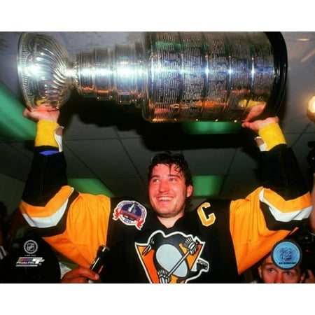 - Mario Lemieux 1991 Stanley Cup Finals with Cup Photo Print