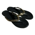 thumbnail image 2 of Women's Slide Sandals - Rhinestone Dressy Bohemian Slip On Flat Sandals Cute Low Wedge Flip Flop Thong Summer Open Toe Sandal Shoes, 2 of 8