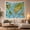 Habitat Map, variant on Watercolor World Map with Sailboats and Compass, Peaceful Boho Style for Travel Lovers, Adventure Wall Art, Graduation Gift, Tapestry Wall Hanging for Classroom and Dorm