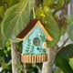 thumbnail image 5 of Casa de pájaros colgante para exteriores, novedosa casa de campo de resina, decoración de jardín decorativa Azul, 5 of 9