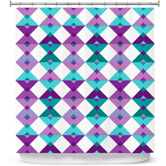 Shower Curtains 70" x 93" from DiaNoche Designs by Julia Grifol - Triangles Purple