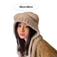 thumbnail image 2 of vnanda Women Winter Hat Winter Hat for Women Knitted Soft Thick Ear Protection Solid Color Elastic Cartoon Ear Decor Warm Heat Retention Unisex Couple Knit, 2 of 8
