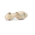 thumbnail image 4 of BLISSFUL STEP Women's Fashion Platform Strap Slingback Chunky Heel Open Toe Sandals Beige 6, 4 of 7