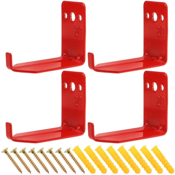 WHAMVOX 4pcs Fire Extinguisher Wall Mount Brackets Metal Hooks Fire Extinguisher Brackets