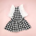 thumbnail image 3 of CSChome Pet Dress Adorable Lace Stitching Ruffle Sleeve Plaid Print Pet Dog Bowknot Princess Daily Wear, 3 of 7