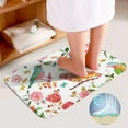 thumbnail image 4 of SKYSONIC Non-Slip 3 Piece Bathroom Rug Set Vintage Watercolor Flowers Birds and Butterflies Soft Contour Rug + Toilet Lid Cover + Bath Mat for Bathroom Decor, 4 of 6