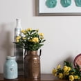 thumbnail image 4 of Vickerman 15" Artificial Yellow Mini Diamond Rose Bush., 4 of 4