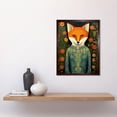 thumbnail image 2 of Fox Flaunting Fancy Floral Frock Felicia Flower Field Fun Art Print Framed Poster Wall Decor 12x16 inch, 2 of 5