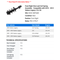 thumbnail image 2 of Front Right Strut and Coil Spring Assembly - Compatible with 2010 - 2012 Subaru Legacy 2.5L H4 2011, 2 of 2