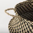thumbnail image 4 of Mercana Gaia Light/Dark Brown Cross Patterend Belly Seagrass Basket in Set Of 3, 4 of 8
