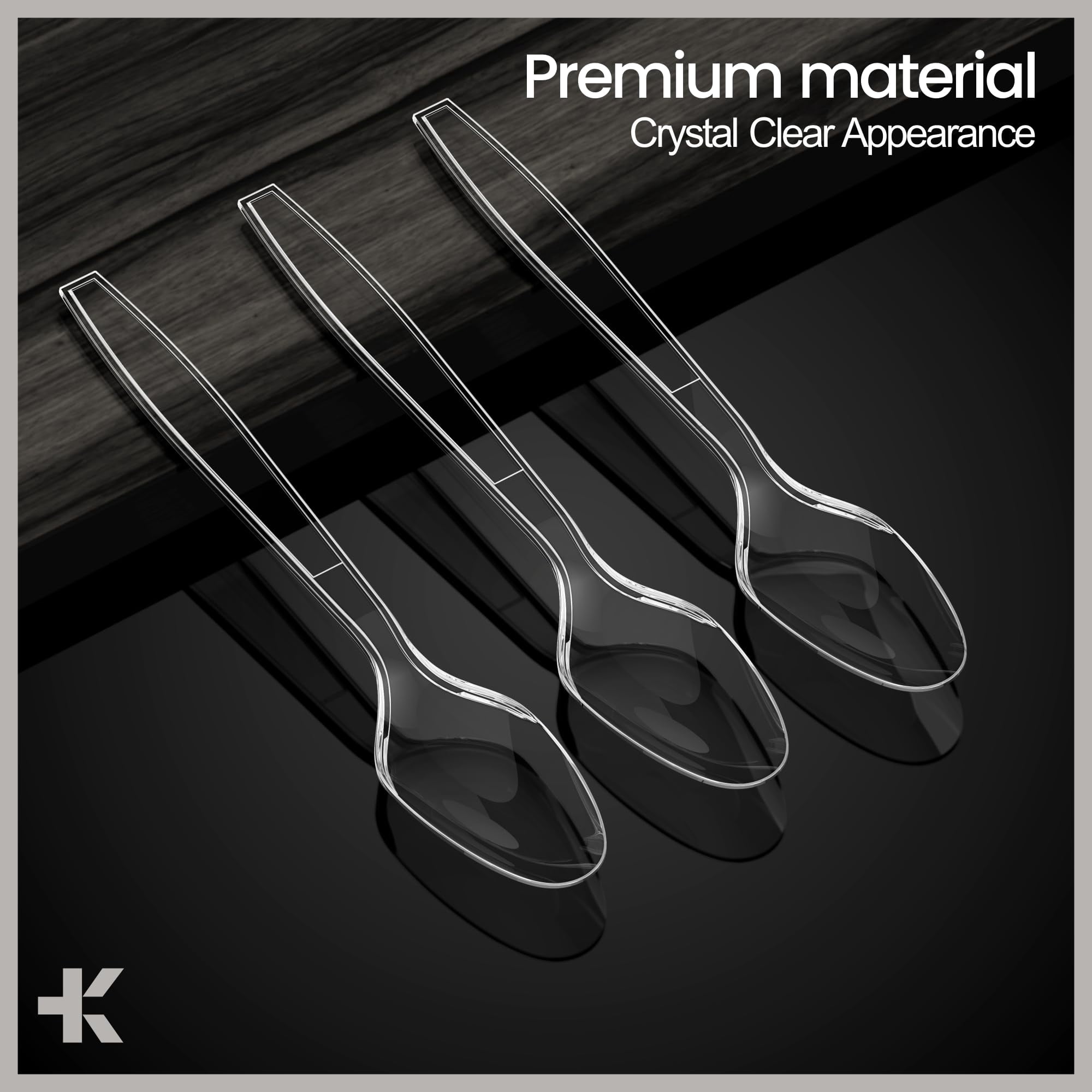 Bakken Disposable Cutlery Set 100 Pieces Forks, Heavy Duty Plastic Silverware, BPA-Free Food-Grade Materials, Heat-Resistant, Reusable Utensils for Parties, Catering, BBQs, and Everyday Use, Clear