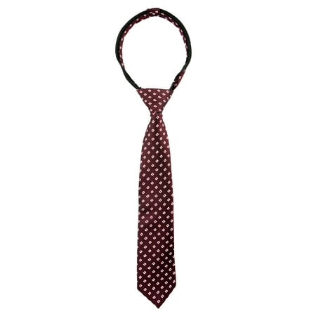Floral Handmade Woven Tie - Spring Notion Boys' Pre-tied Woven Zipper Tie Large Burgundy Diamonds